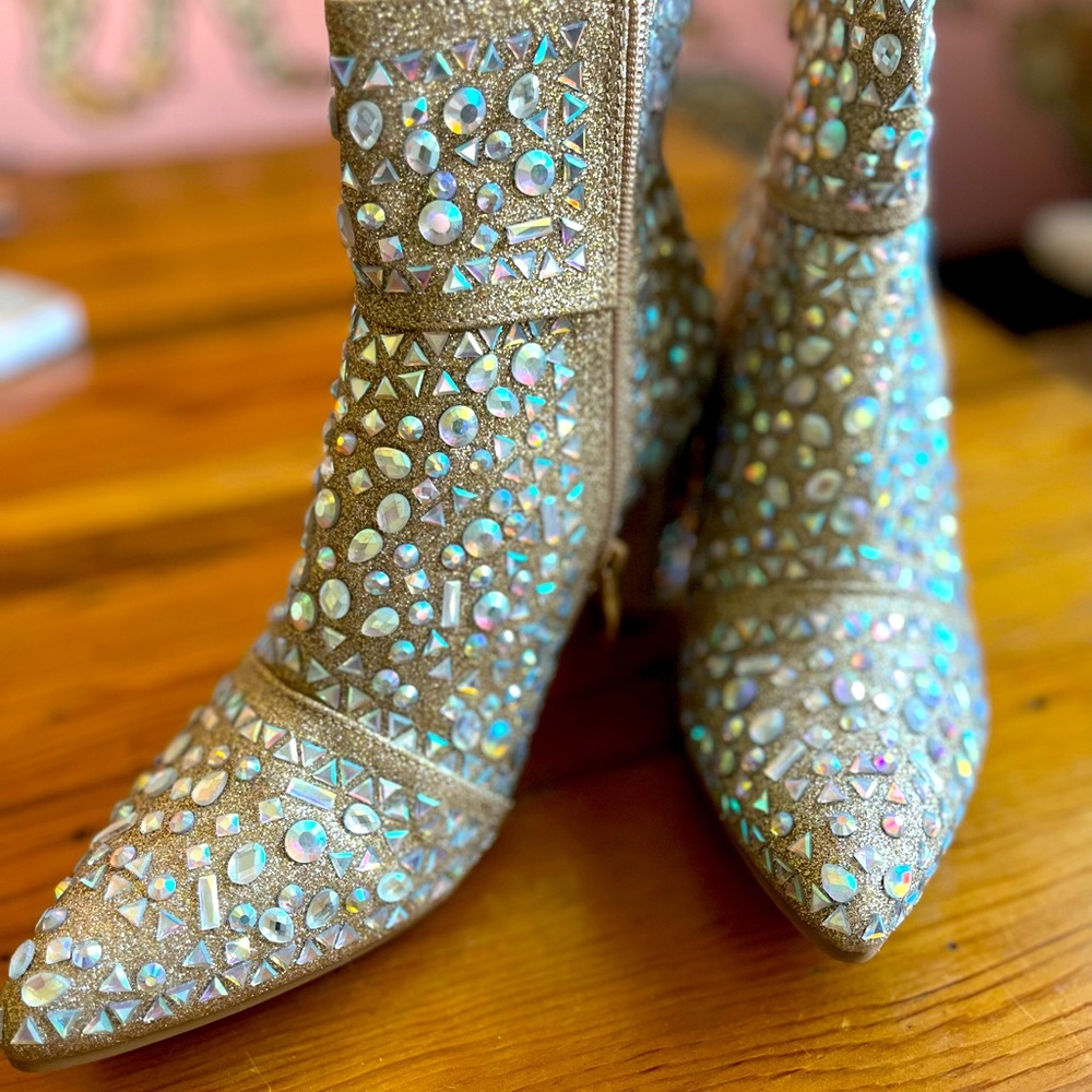silver and gold sparkly ankle boots!